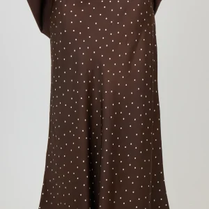 La Jupe Satin Pois Brun