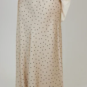 La Jupe Satin Pois Beige