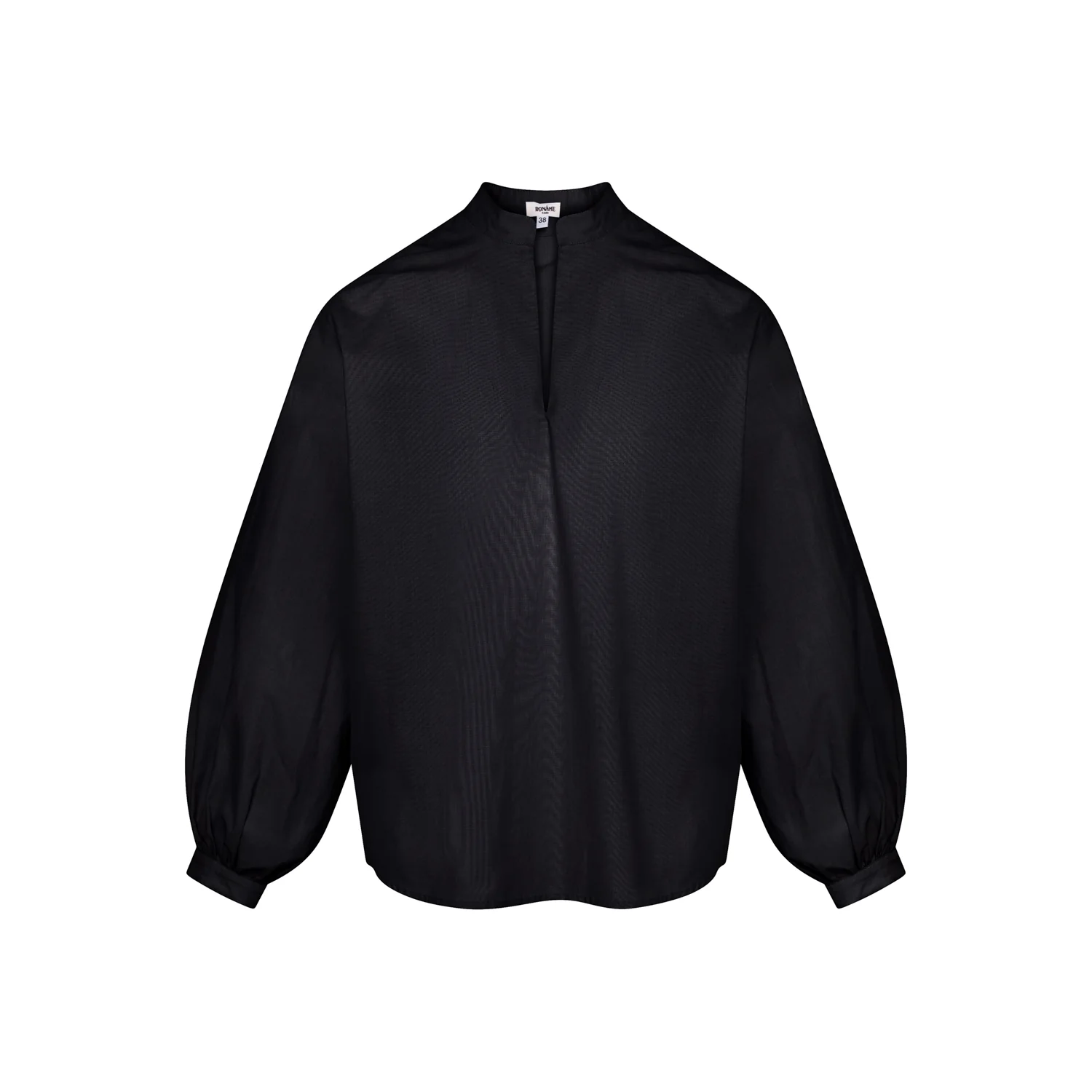 Blouse Sand en popeline noire – Image 2