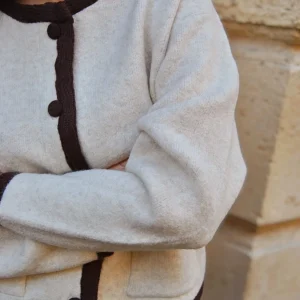 Gilet Elie écru et chocolat