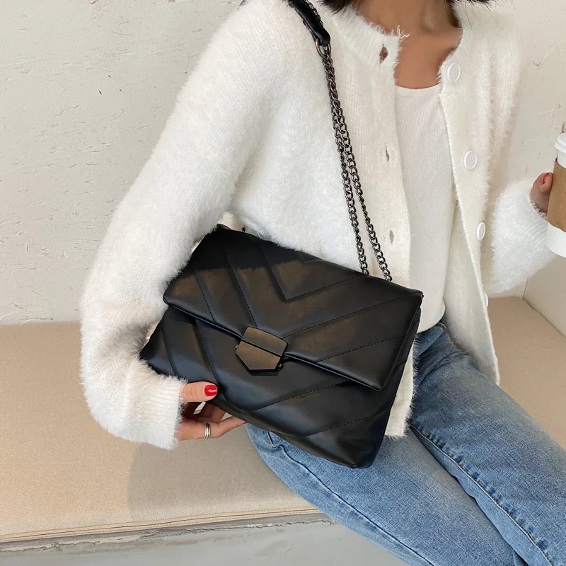 Sac a Main Matelassé Noir - Miranda – Image 6