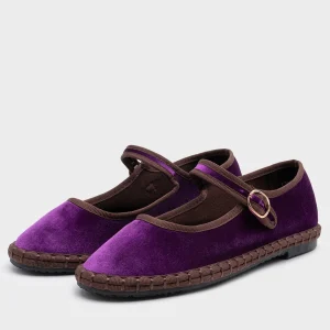 Ballerines velours violettes