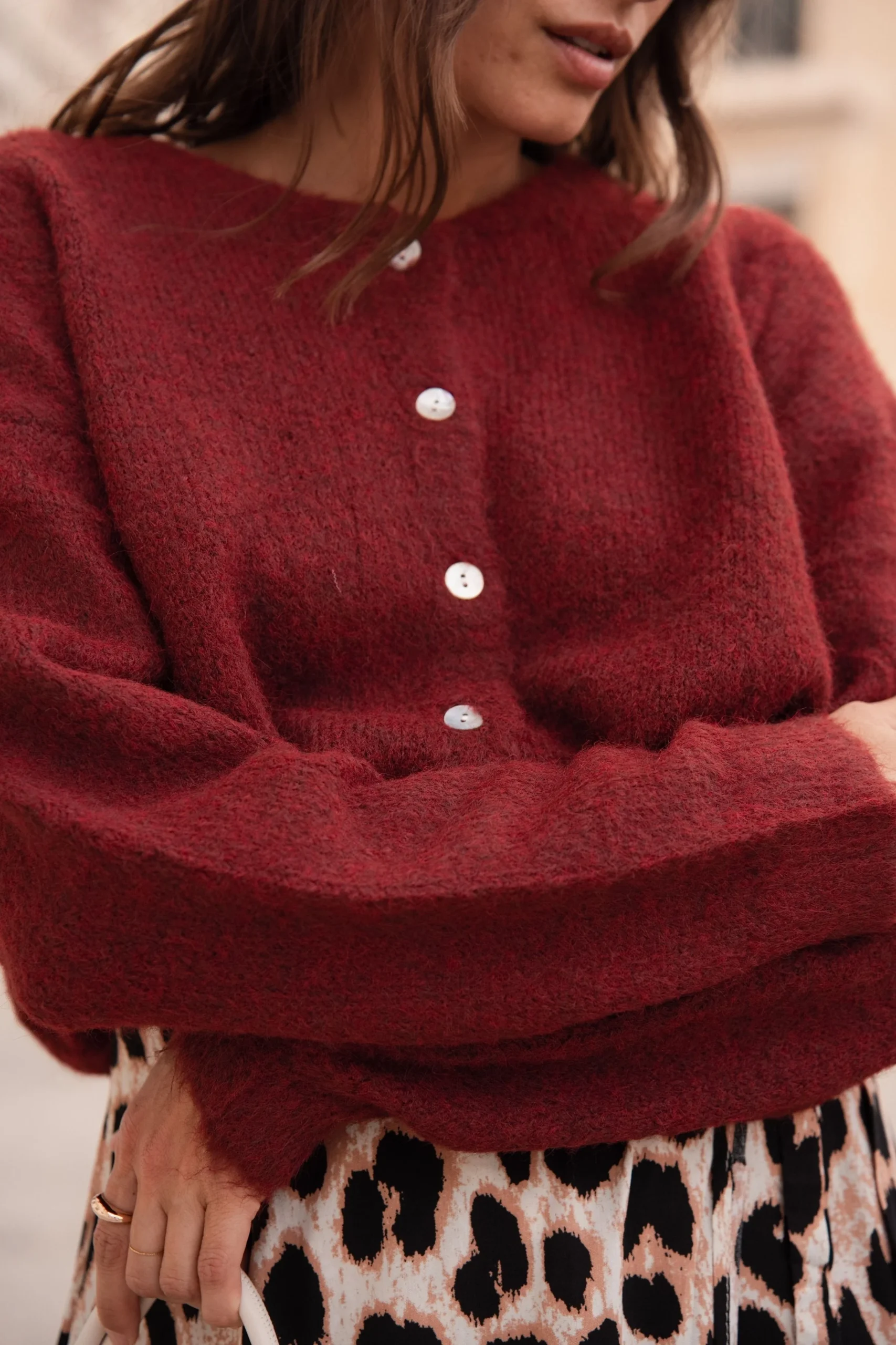 Cardigan Adèle - Bordeaux – Image 4