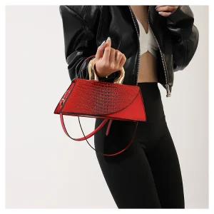 Sac Bandouliere Effet Croco - Monica