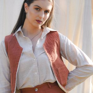 [Pré-co] Emelyne Blanche rayée Terra Cotta