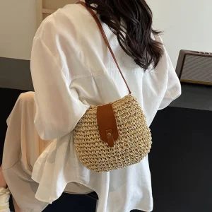 Petit Sac Bandouliere en Paille - Jana